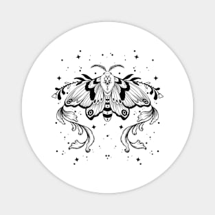 B&W MOTH ART Magnet